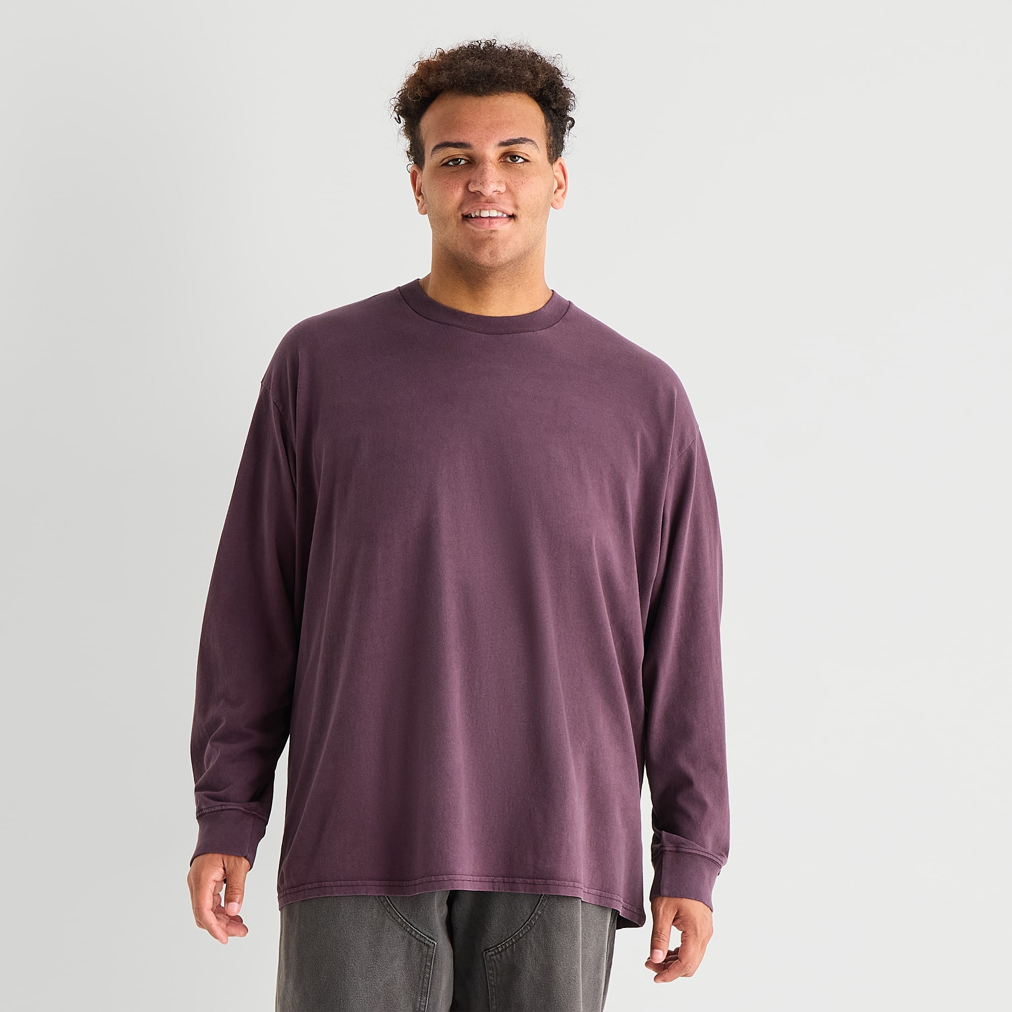 Arizona Mens Crew Neck Long Sleeve Big and Tall T-Shirt