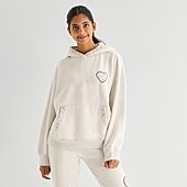 Arizona Womens Juniors Long Sleeve Fleece Hoodie