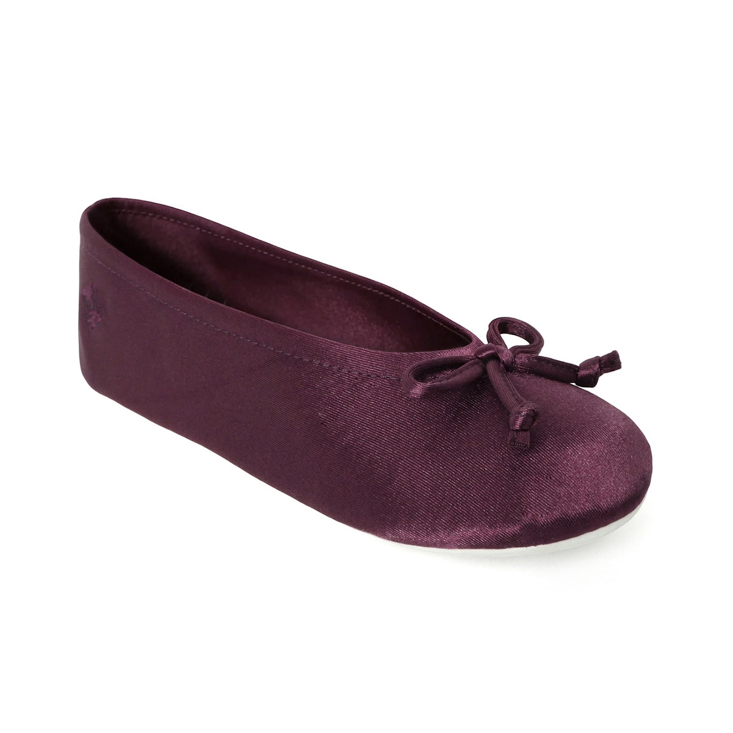 Isotoner Satin Womens Ballerina Slippers