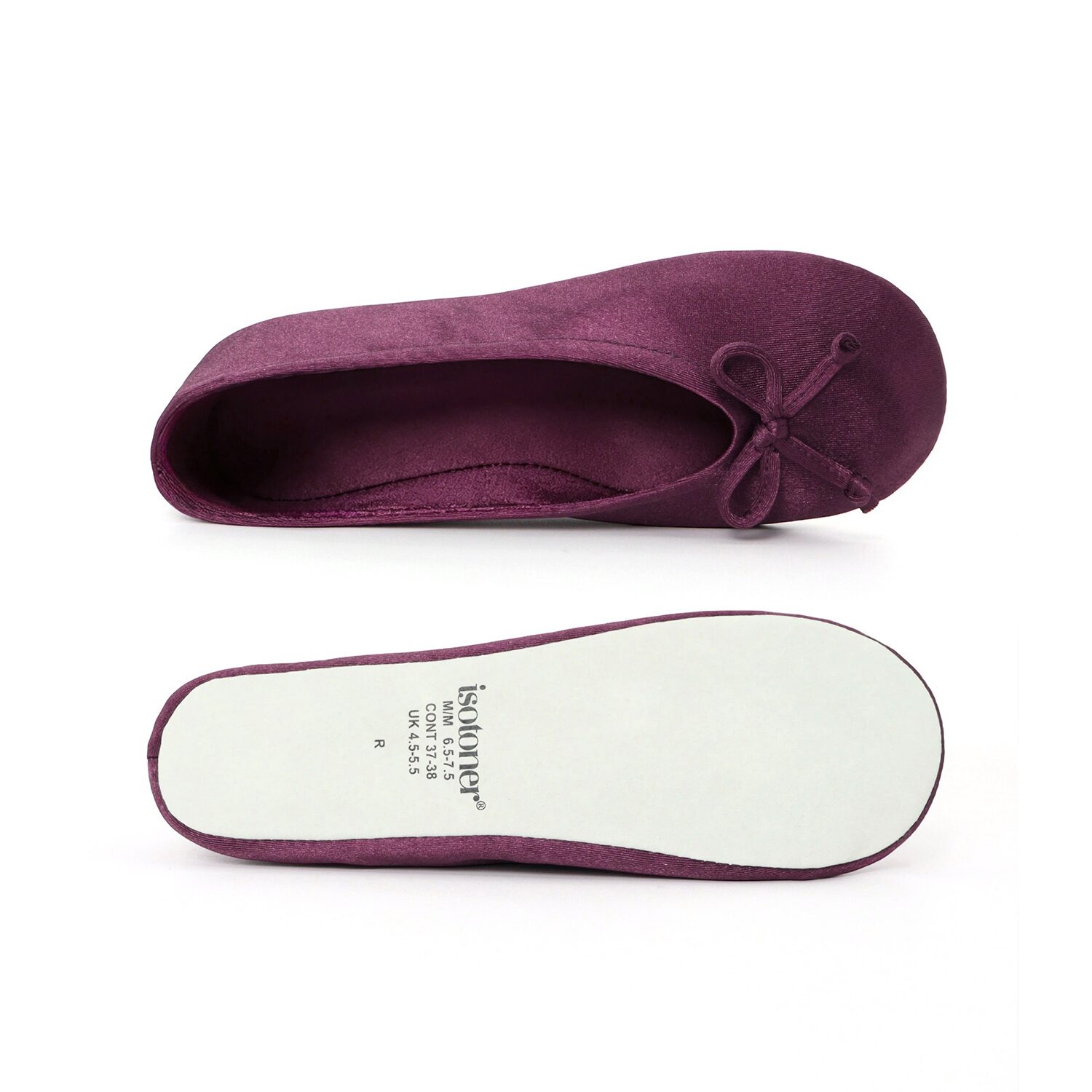 Isotoner Satin Womens Ballerina Slippers