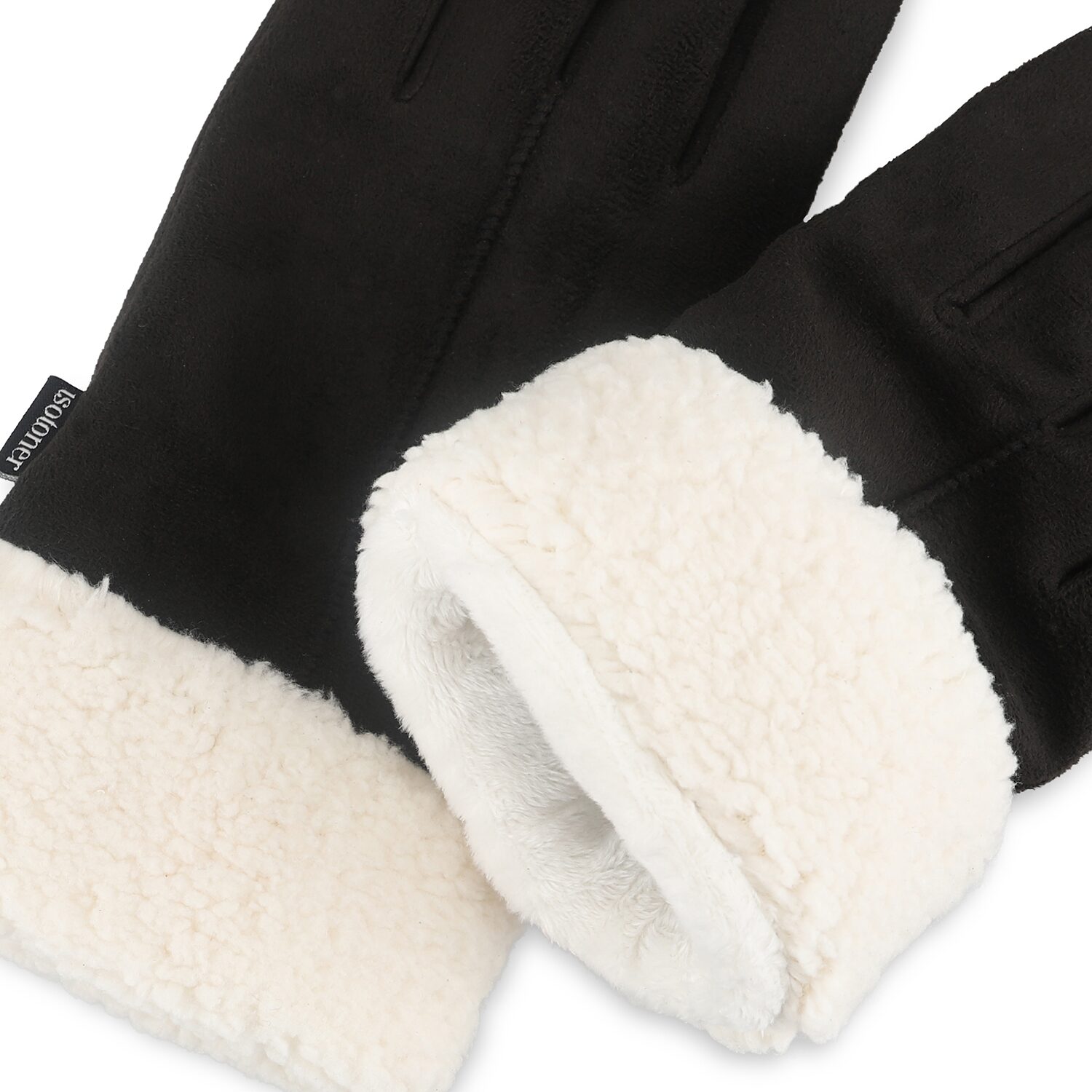 Isotoner Microsuede Sherpa Cuff 1 Pair Gloves