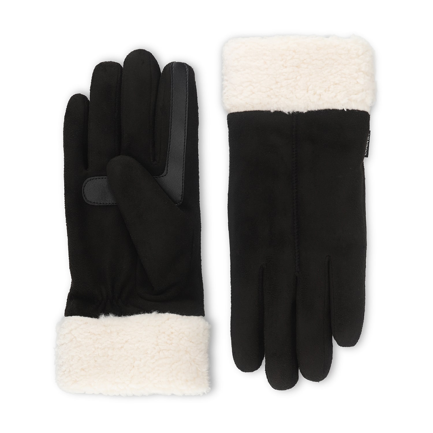 Isotoner Microsuede Sherpa Cuff 1 Pair Gloves
