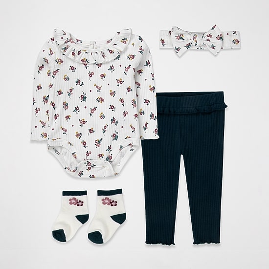 Baby Essentials Baby Girls 4-pc. Baby Clothing Set