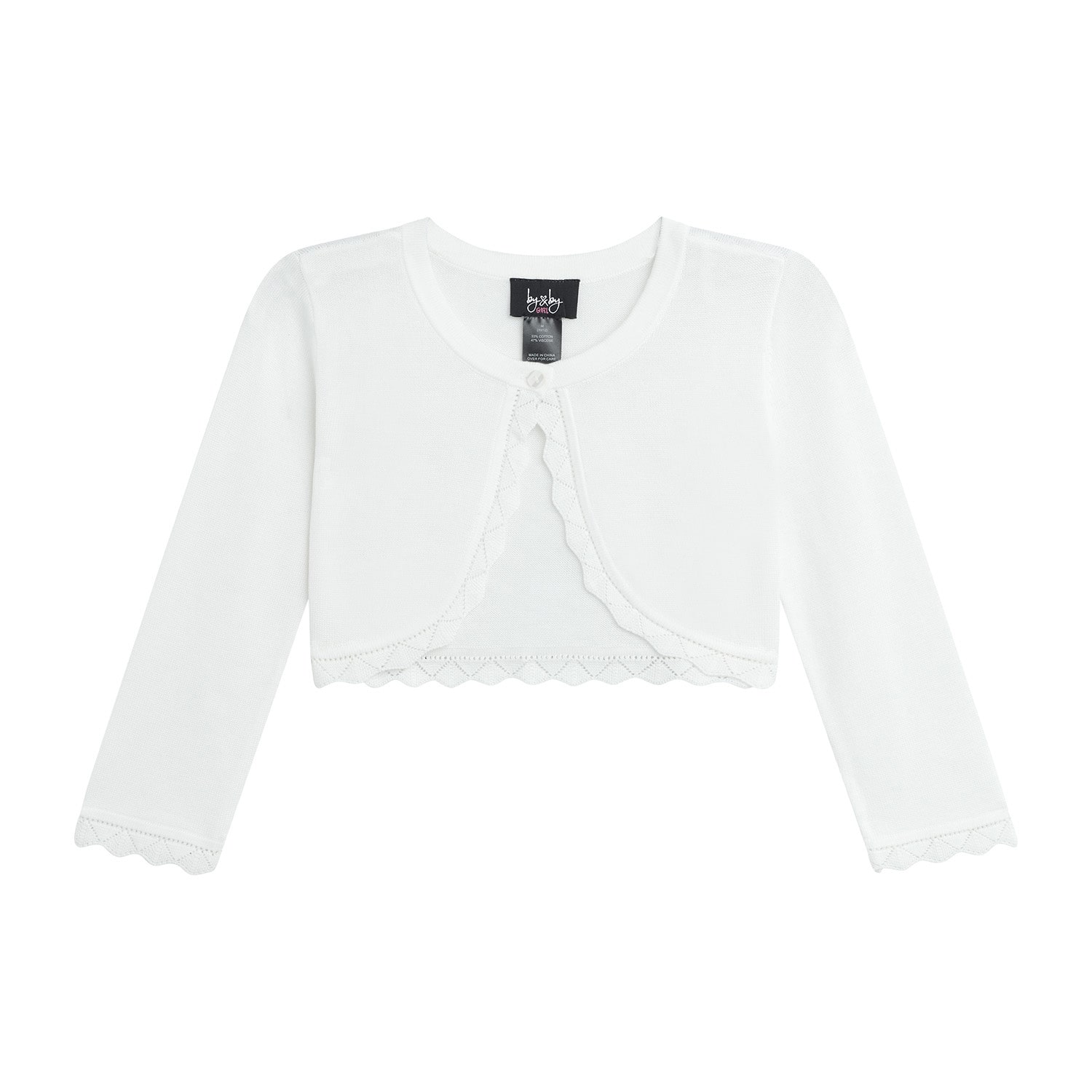 by&by girl Little & Big Kid Girls Round Neck Long Sleeve Button Cardigan