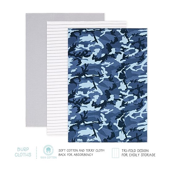 The Peanutshell 0-3m Blue Camo Baby Boys Woven 23-pc. Baby Clothing Set