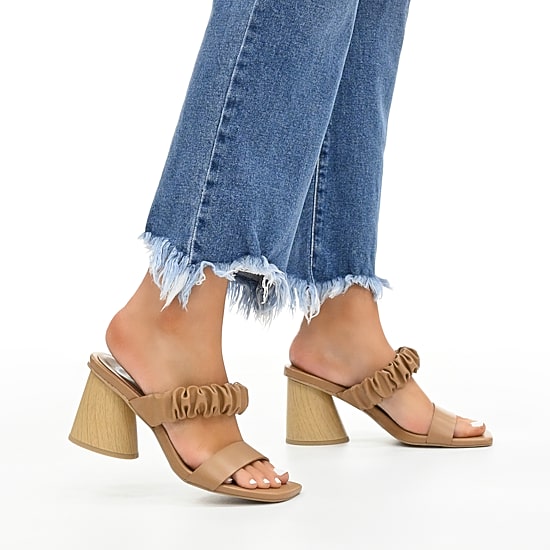 Journee Collection Fayth Womens Round Open Toe Block Heel Pumps
