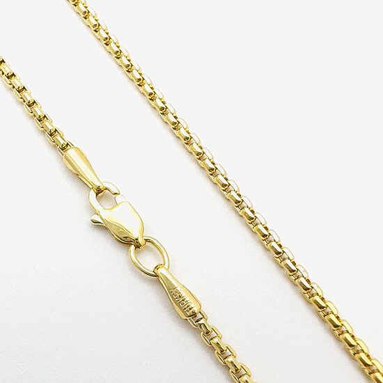 Womens 14K Gold 20 Inch Box Chain Necklace