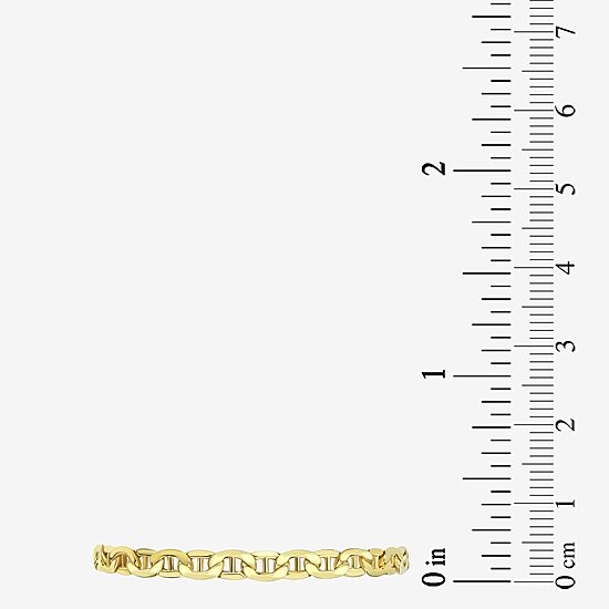 10K Yellow Gold 9" Hollow Mariner Chain Bracelet