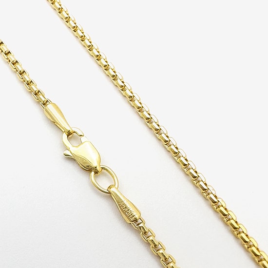 Womens 14K Gold 24 Inch Box Chain Necklace
