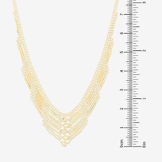 Womens 14K Gold 17 Inch Beaded Necklace