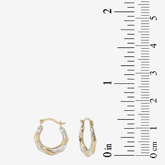 Small Two-Tone Hoop Earrings 10K Gold