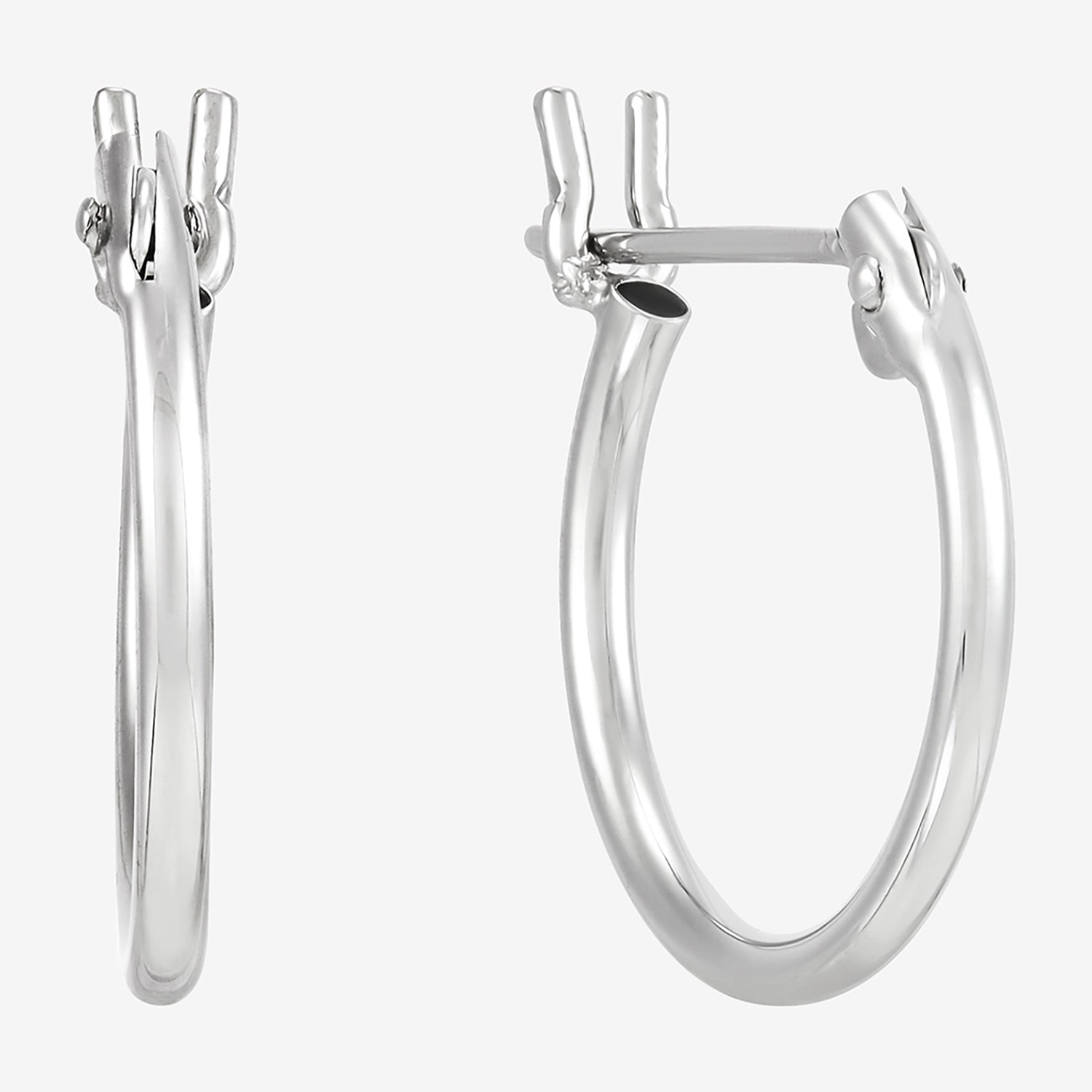 Womens 14K Gold 10mm Hoop Earrings