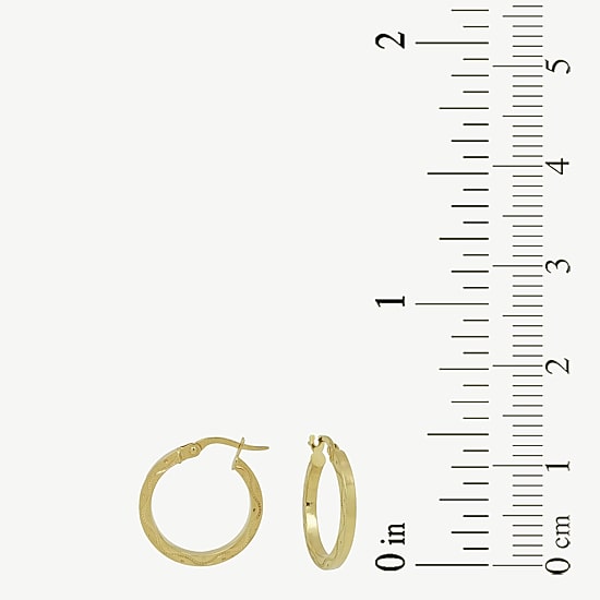 14K Yellow Gold Diamond-Cut 20mm Hoop Earrings