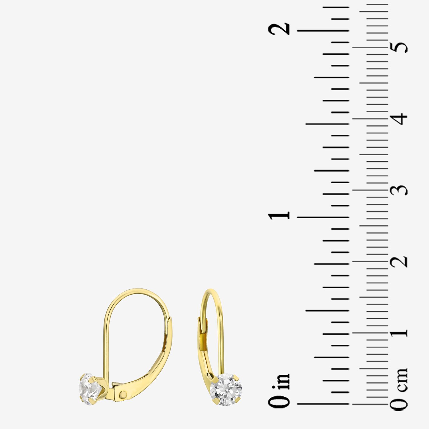 Womens Cubic Zirconia 14K Gold Drop Earrings