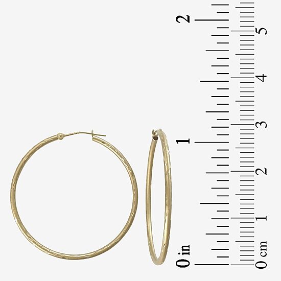 Womens 14K Gold 37mm Hoop Earrings