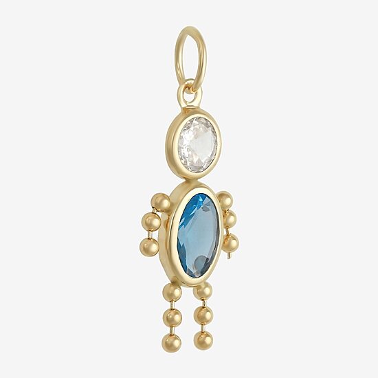 10K Gold March Birthstone Babies Boy Charm