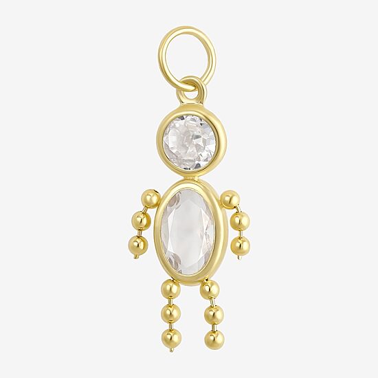 10K Gold April Birthstone Babies Boy Charm