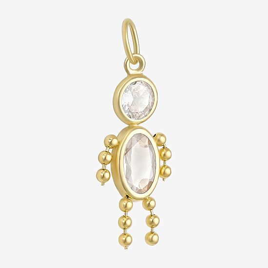 10K Gold April Birthstone Babies Boy Charm