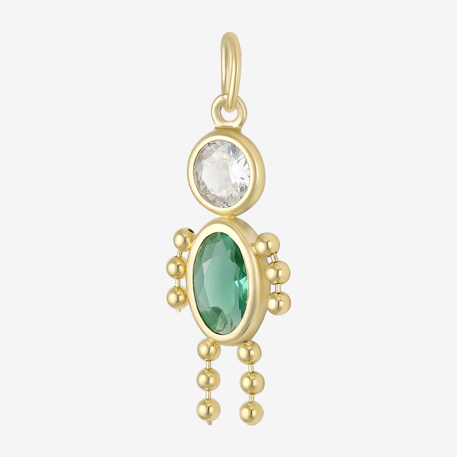 10K Gold May Birthstone Babies Boy Charm