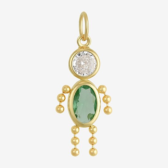 10K Gold August Birthstone Babies Boy Charm