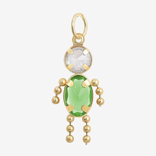 10K Gold August Birthstone Babies Boy Charm