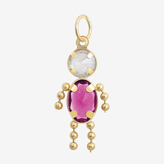 10K Gold October Birthstone Babies Boy Charm