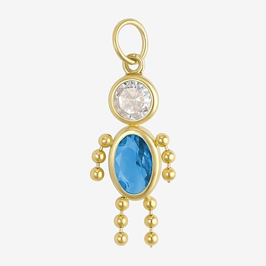 10K Gold December Birthstone Babies Boy Charm