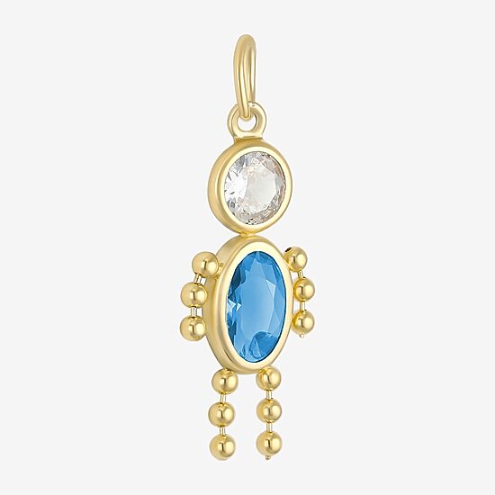 10K Gold December Birthstone Babies Boy Charm