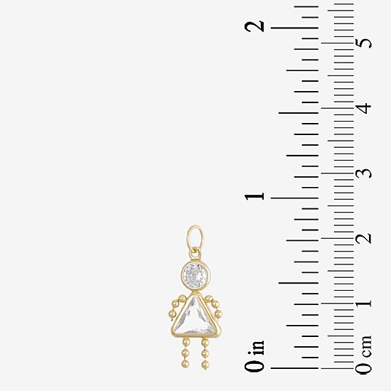 10K Gold April Birthstone Babies Girl Charm
