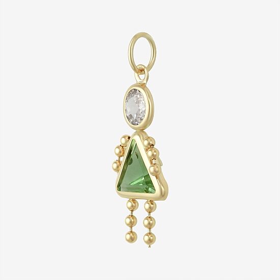 10K Gold August Birthstone Babies Girl Charm