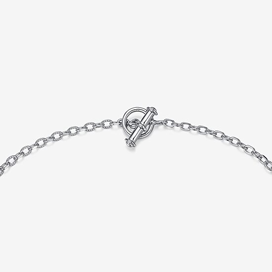 Womens Sterling Silver Heart 18 Inch Pendant Necklace