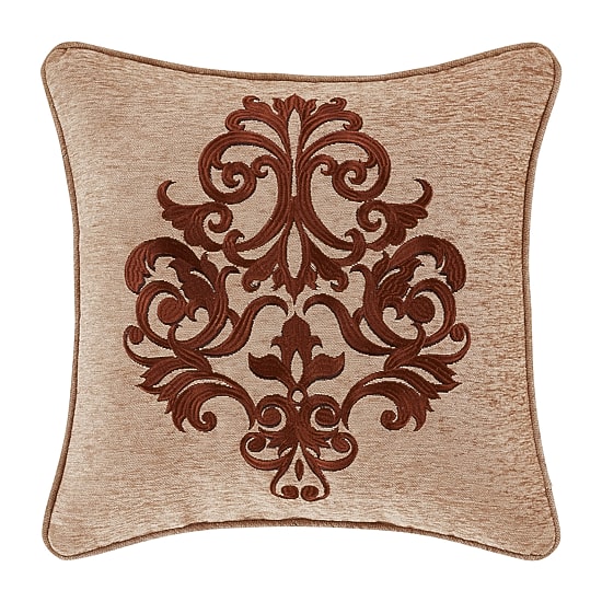 Queen Street Lakeview 18x18 Embellished Beige Square Throw Pillow