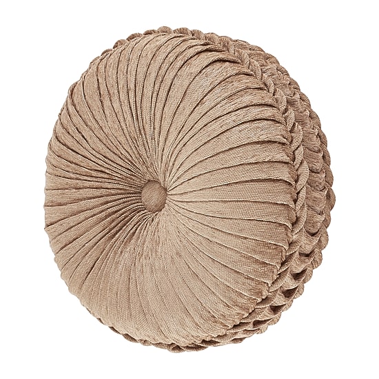 Queen Street Lakeview Beige Tufted Round Throw Pillow