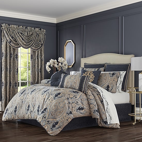 Queen Street Lakeview Indigo 4-pc. Jacquard Extra Weight Comforter Set
