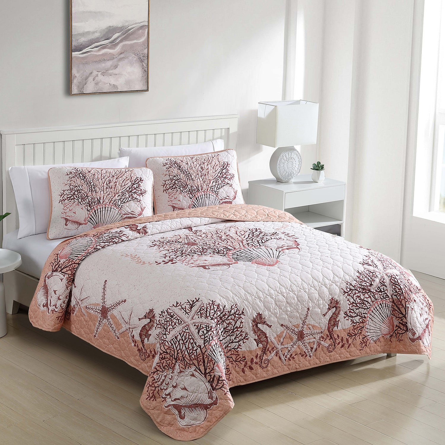 Caribbean Joe Coastal Print 3-pc. Quilt Set