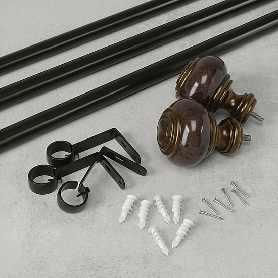 Umbra Marble Knob 1 IN Adjustable Curtain Rod