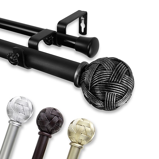 Rod Desyne Twine 1" Double Adjustable Curtain Rod