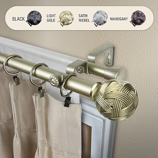 Rod Desyne Twine 1" Double Adjustable Curtain Rod
