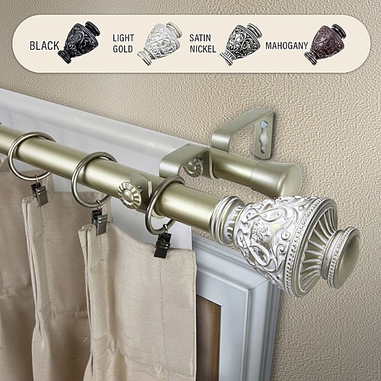 Rod Desyne Veda 1" Double Adjustable Curtain Rod