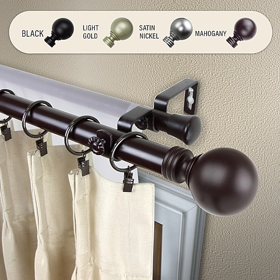 Rod Desyne Globe 1" Adjustable Double Curtain Rod