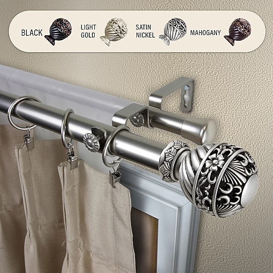 Rod Desyne Lanette 1" Adjustable Double Curtain Rod