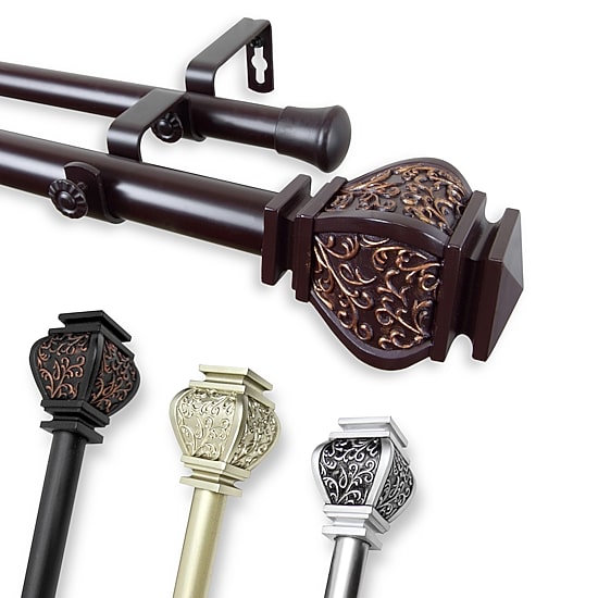 Rod Desyne Margot 1" Adjustable Double Curtain Rod