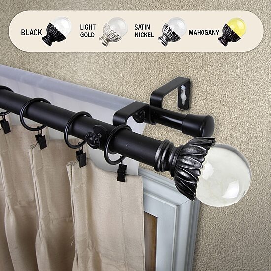 Rod Desyne Pixie 1" Adjustable Double Curtain Rod