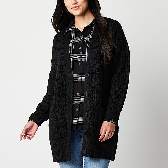a.n.a Womens Long Sleeve Button Cardigan