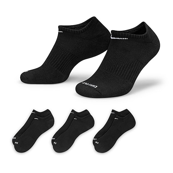 Nike Everyday Plus Cushioned Unisex Adult Multi-Pack 3 Pair No Show Socks