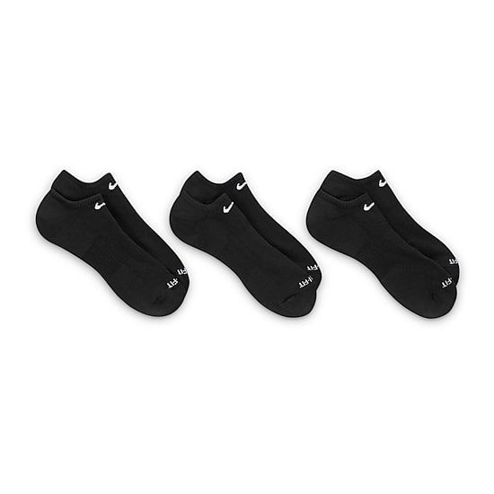 Nike Everyday Plus Cushioned Unisex Adult Multi-Pack 3 Pair No Show Socks
