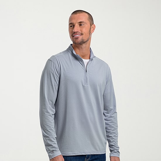 Antigua Mens Mock Neck Long Sleeve Active Quarter-Zip Pullover