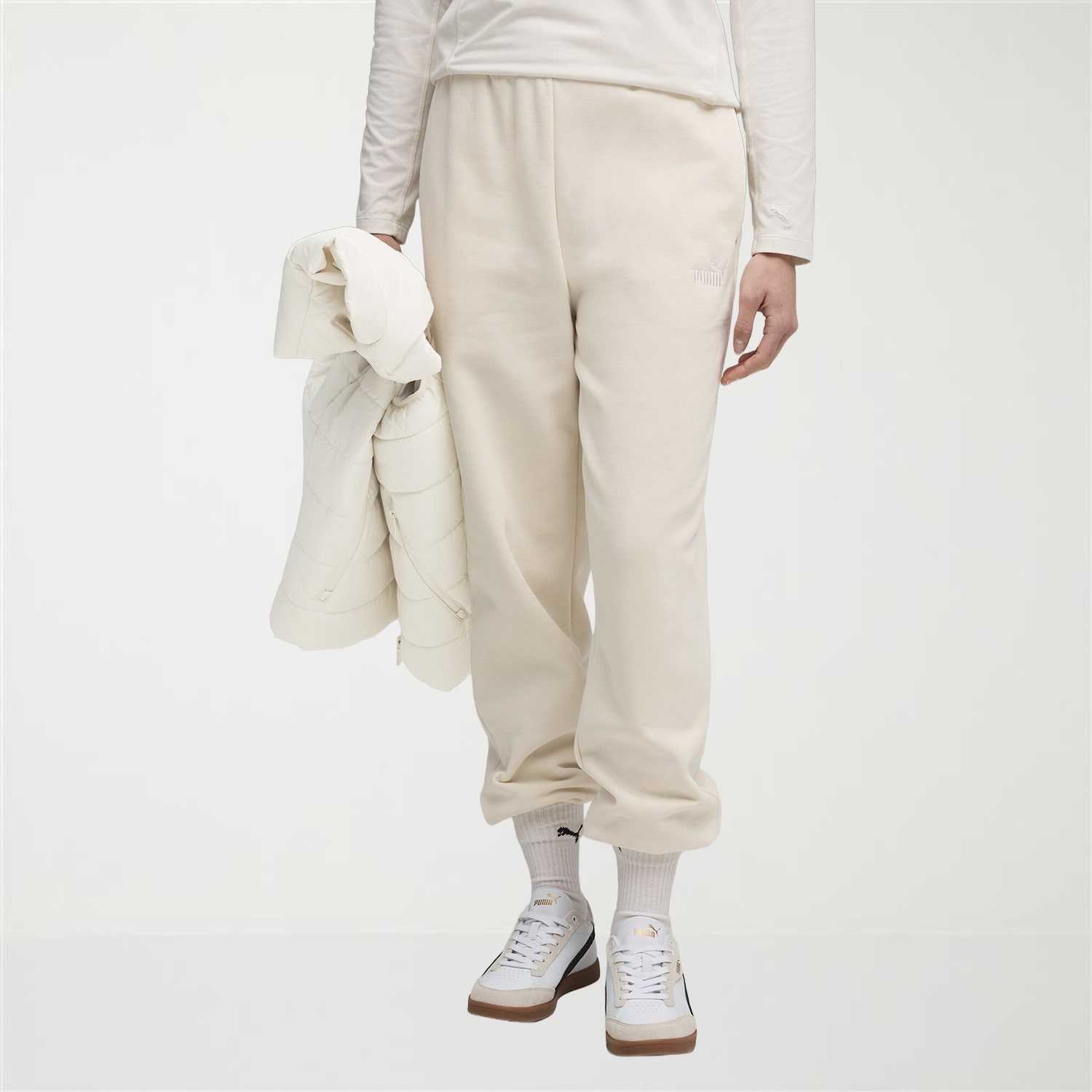 Puma Womens Mid Rise Cuffed Jogger Sweatpants