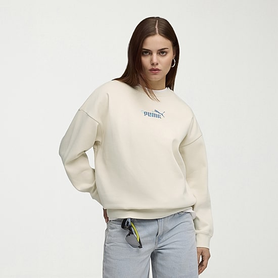 PUMA Womens Crew Neck Long Sleeve Sweatshirt