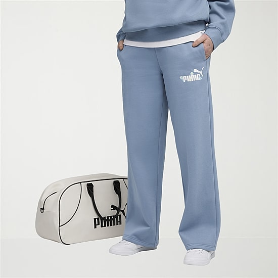 PUMA Womens Straight Relaxed Fit Fleece Sweatpant